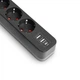 Сетевой удлинитель VIDEX ONCORD с/с 3п 3м (3x1.5мм) 2.4А 2USB+USB-C с кнопкой Black - изображение 4