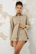 Домашній костюм (сорочка + шорти) Aruelle Cleo set short M Світло-коричневий (5905616145730) - зображення 1