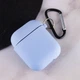 Силиконовый футляр с микрофиброй для наушников Airpods 1/2 Голубой / Lilac Blue - изображение 3