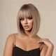 Женский парик каре EASIHAIR Wigs-LC1052-3 короткие прямые синтетические волосы с челкой Blond Ombre "P" (79499692) - изображение 1