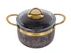 Кастрюля антипригарная со стеклянной крышкой Brioni Royal Stone gold 18 см 2,5 л 3,5 мм толщиной 1764-038 - изображение 1