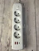 Подовжувач мережевий фільтр 2м на 4 розетки 2 USB та 1 Type-C 2м Q603 білий - зображення 2