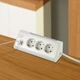 Мережевий фільтр подовжувач побутовий кутовий Electraline універсальний на 3 розетки переноска із заземленням 3х1,5мм 1,5 м 2 USB LED підсвічування білий (62513) - зображення 4