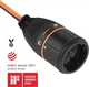 Подовжувач Electraline з фіксуючою розеткою Electralock 2х1,5мм² 20м помар./чорний) - зображення 5
