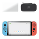 Набор Консоль Nintendo Switch OLED Model HEG-001 64GB Blue Red + Защитное Стекло RMC Trans-Clear + Чехол Твердый Black - изображение 1