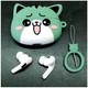 Бездротові навушники Bluetooth Hoco EW48 TWS Mint Cat для планшета/телефону Android/Samsung/Iphone дитячі в чохлі з котом Зелений - изображение 6