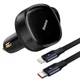Автомобільний зарядний пристрій Baseus Enjoyment Retractable 2-in-1 Car Charger C+L 30W CGTX000001 Black - зображення 2