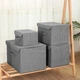 Ящик для зберігання з кришкою MBM HOME TH-07 S GRAY текстильний сірий - зображення 4