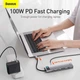 USB-хаб Type-C 11-in-1 Baseus Metal Gleam Series Multifunctional HUB Docking Station сірий (CAHUB-CT0G) - зображення 4