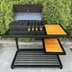 Мангал-BBQ для саду / мангал-барбекю з кришкою / мангал з дровницею та столешнею / гриль мангал для дому, чорний - зображення 7