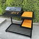 Мангал-BBQ для саду / мангал-барбекю з кришкою / мангал з дровницею та столешнею / гриль мангал для дому, чорний - зображення 8