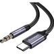 Переходник Type-C to AUX Mini-Jack 3.5 mm Essager 1М Кабель Аукс на Тайп-С (USB-C) Black-Grey (695523740259) - изображение 1