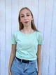 Футболка жіноча класична однотонна Pink Woman М'ятна 10970 S (42-44) - зображення 1