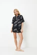 Жіноча піжама сорочка та шорти Aruelle Tamisha pajama short XS Чорний - зображення 4