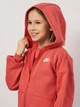 Детская теплая толстовка с капюшоном для девочки Nike G Nsw Club Flc Ovrszd Fz Lbr FD2931-655 XS 122-128 см Adobe/White (196974708087) - изображение 4