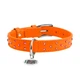 Ошейник для собак кожаный WAUDOG Glamour с QR паспортом, с клеевыми стразами, Ш 20 мм, Длин 30-39 см оранжевый - изображение 3