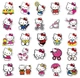 Наклейки многоразовые водоотталкивающие наклейки Hello Kitty, куроми аниме -50шт Хелло Китти стикербомбинг генишен импакт на авто телефон ноутбук стену Водостойкие стикеры для оклеивания (AN)20345 - изображение 3