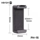 Держатель зажим для телефона Veron PH-16 (резьба 1/4, для штатива, складная подставка, универсальный) - Черный - изображение 3