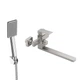 Lidz Kubis 005 Смеситель для ванны Nickel (k35) с поворотным изливом и душевым гарнитуром LDKUB005NKS28537 - изображение 1