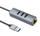 Мультиадаптер USB-хаб Hoco HB34 4in1 USB to USB3.0*3 / RJ45 Gigabit Ethernet 1000Mbps (metal gray) - изображение 3