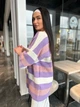 Женский вязаный кардиган сиреневого цвета 30137 One Size - изображение 3