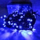 Светодиодная гирлянда-нить черная проволока 100 LED Xmas рубинка 7 м 8 режимов синий - изображение 2