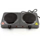 Електроплита Domotec MS-5822 2 диски 2000 Вт, плита електрична переносна двоконфоркова настільна Сіра - зображення 1