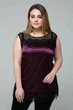 Атласная блуза Tatiana ТОНИ темно-сиреневая с кружевом 54 - изображение 2