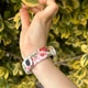 Силиконовый ремешок MRK для фитнес браслета Xiaomi Mi Band 4/3 белый с рисунком розы (02) (mrk3155) - изображение 3