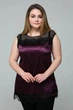 Атласная блуза Tatiana ТОНИ темно-сиреневая с кружевом 54 - изображение 3