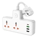 Мережевий зарядний пристрій Hoco AC12A Reise (PD30W/1C3A) +Socket White - зображення 2