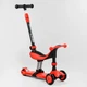 Самокат беговел-трансформер 3 в 1 Best Scooter BS-71899 Красный с тормозами подсветкой сиденьем - изображение 1