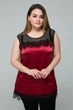 Атласная блуза Tatiana ТОНИ бордо с кружевом 56 - изображение 2