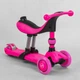Дитячий триколісний самокат біговел 3 в 1 Best Scooter BS-23180 Рожевий що світиться для дівчинки з гальмом сидінням - зображення 5