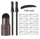 Набор для оформления бровей, штамп-пудра серого цвета EElhoe Eyebrow (Dark grey) с кисточками и трафаретами - изображение 1