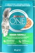 Консервированный корм Purina One Indoor Влажный корм для взрослых кошек, постоянно находящихся в помещении кусочки в соусе с тунцем и зеленой фасолью 85 г (7613038255903) - изображение 1