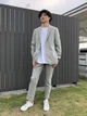 Пиджак мужской Uniqlo 904704172 M Серый (1159779394) - изображение 4