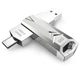 USB 3.0 + USB Type-C 2 в 1 OTG Флешка Брелок DM PD098 256Gb Metal Silver - изображение 1