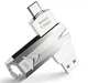 USB 3.0 + USB Type-C 2 в 1 OTG Флешка Брелок DM PD098 256Gb Metal Silver - изображение 4