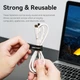 Липучка органайзер стяжка хомут для кабелю Vention Hook & Loop Cable Tie (10шт, 180х12мм). Black - зображення 7