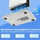Універсальна мультифункціональна підставка для PlayStation 5 Slim Disk / Digital edition зарядка для геймпадів стенд для дисків кулер консолі та підставка для навушників Honcam біла - зображення 4