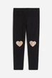 Легинсы черные сердце H&M 128см (400095261) - изображение 1