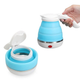 Складной дорожный электрочайник Electric Kettle, силиконовый, голубой, объем 600 мл - изображение 3