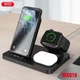 Док-станція 3-в-1 XO WX018 15W бездротова зарядка для iPhone + iWatch + Airpods - зображення 4