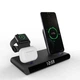 Док станція бездротової зарядки 4 в 1 Wireless Charger AL-23 15W для Apple iPhone 8-15 Apple Watch 2-8 AirPods чорна - зображення 1