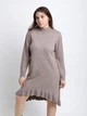 Сукня жіноча бежеве комір стійка 8043-1 ONE SIZE - зображення 3