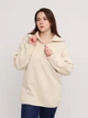 Свитер женский молочный удлиненный ворот на молнии 312-7-1 ONE SIZE - изображение 5