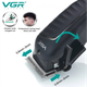 Аккумуляторная машинка для стрижки VGR V-683 Аккумуляторная с LED дисплеем 4 насадки 7W Черная - изображение 4