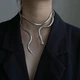 Довге кольє «Змія» SnakeHugs, 90 см, сріблясте - зображення 3