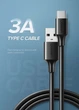 Кабель UGREEN US287 USB-A 2.0 - USB-C Cable Nickel Plating 1m Black (60116) - изображение 2
